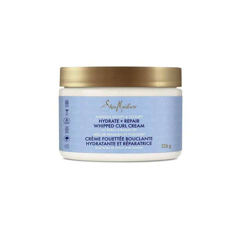 Shea Moisture - "Manuka Honey & Yogurt" Hydrate + Repair Whipped Curl Cream with Mafura & Baobab Oils 326gr