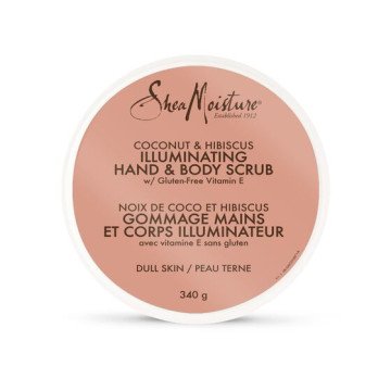 Shea Moisture - "Coconut & Hibiscus" Illuminating Hand & Body Scrub with Gluten-Free Vitamin E 340gr
