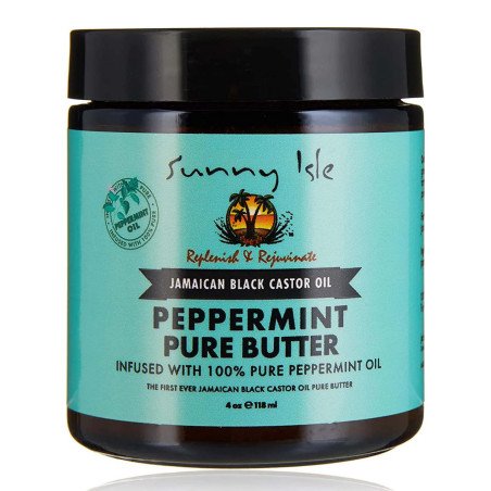 Sunny Isle - "Jamaican Black Castor Oil" Pure Butter with Peppermint Oil 4oz (118ml)