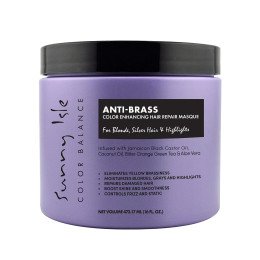Sunny Isle - Anti-Brass Color Enhancing Purple Hair Repair Masque 16oz (473,176ml)